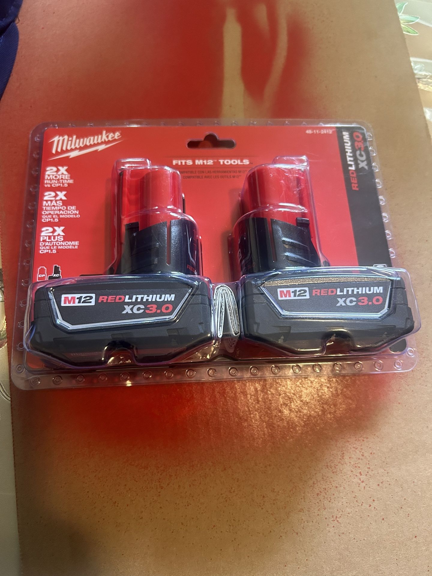 Milwaukee M12 12-Volt Lithium-lon XC Extended Capacity 3.0 Ah Battery Pack (2-Pack) 