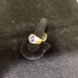 Yellow, Gold And Diamond Ring With Blue Stone