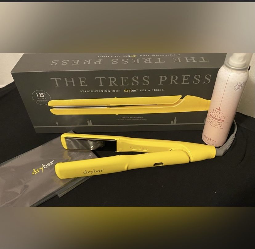 NWT Drybar 1in Styling Iron Extraordinaire - The Tress Press w/ Hot Toddy Heat Protectant $225 Value