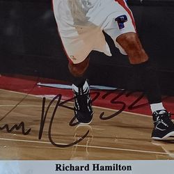 Autographed Isaiah Thomas and Richard Hamilton Both The Leading Scorers On Their Championship Teams and both Detroit Piston and NBA Legends