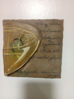 2 cocktail recipe plaques