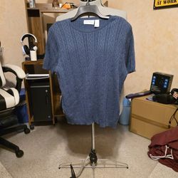 Blue Short Sleeve Knit