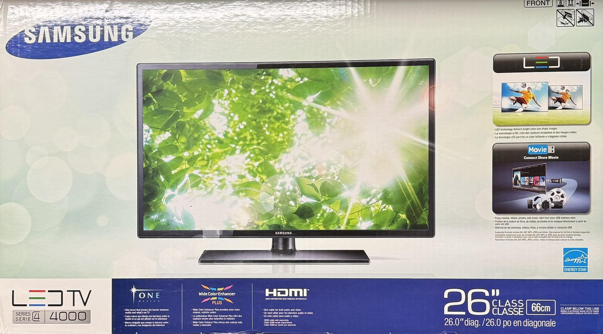 Samsung 26” HDTV, Excellent For Desk Top Or Kitchen, Bedroom, Garage, Etc.