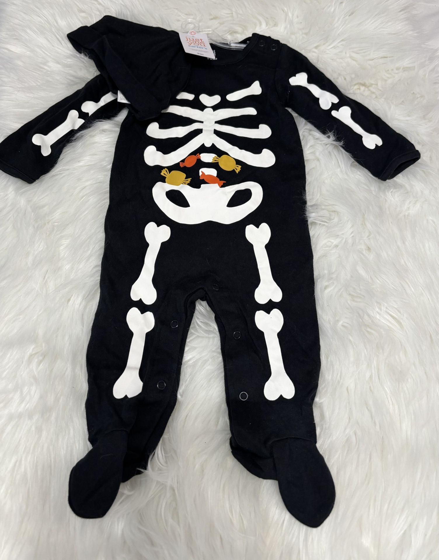 New! Just One You By Carter’s Skeleton Jumpsuit w/ Matching Hat *NB & 9 Months 