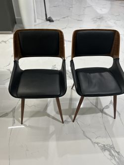 Set Of 3 Mid-Century Modern Fabric Side Chair