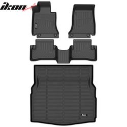 Fits 2015-2021 Benz W205 C-Class Sedan TPE All Weather 3D Floor Carpets + Trunk Mats