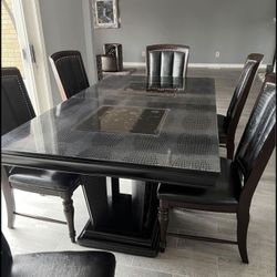 Dining Table With 6 Chairs Set 