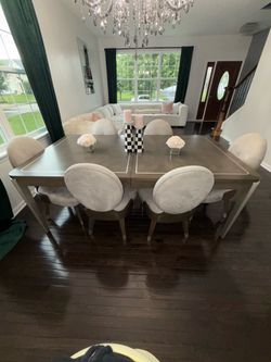 Dining room table set 10 chairs + 2 extensions