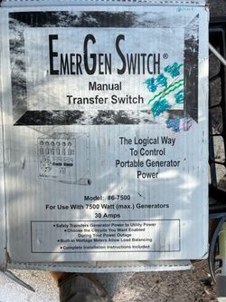 EmerGen Switch Manual Transfer Switch Model 6-7500