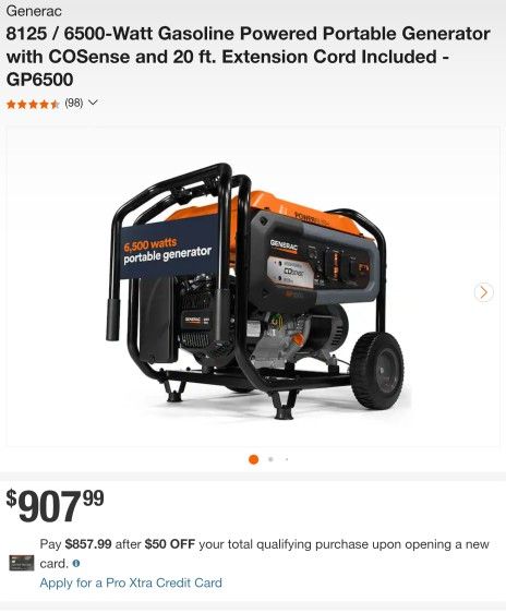 6500 Watt Generator By Generac