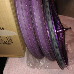 BMX Tires,Front Rim And Grips (Purple)