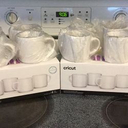  New 8 pieces of ceramic cups for coffee and tea Color white