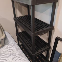 Sturdy Black Plastic Shelving Unit