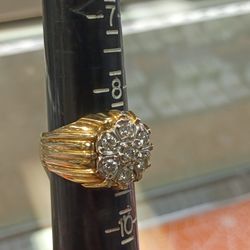 Flower Ring With Real Diamonds 