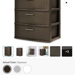 Sterilite 4 Drawer Wide Weave Tower Espresso