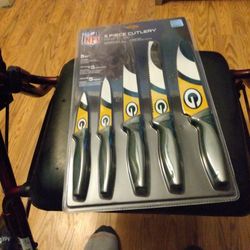 5 Piece Green Bay Packers Cutlery Knife Set Brand New