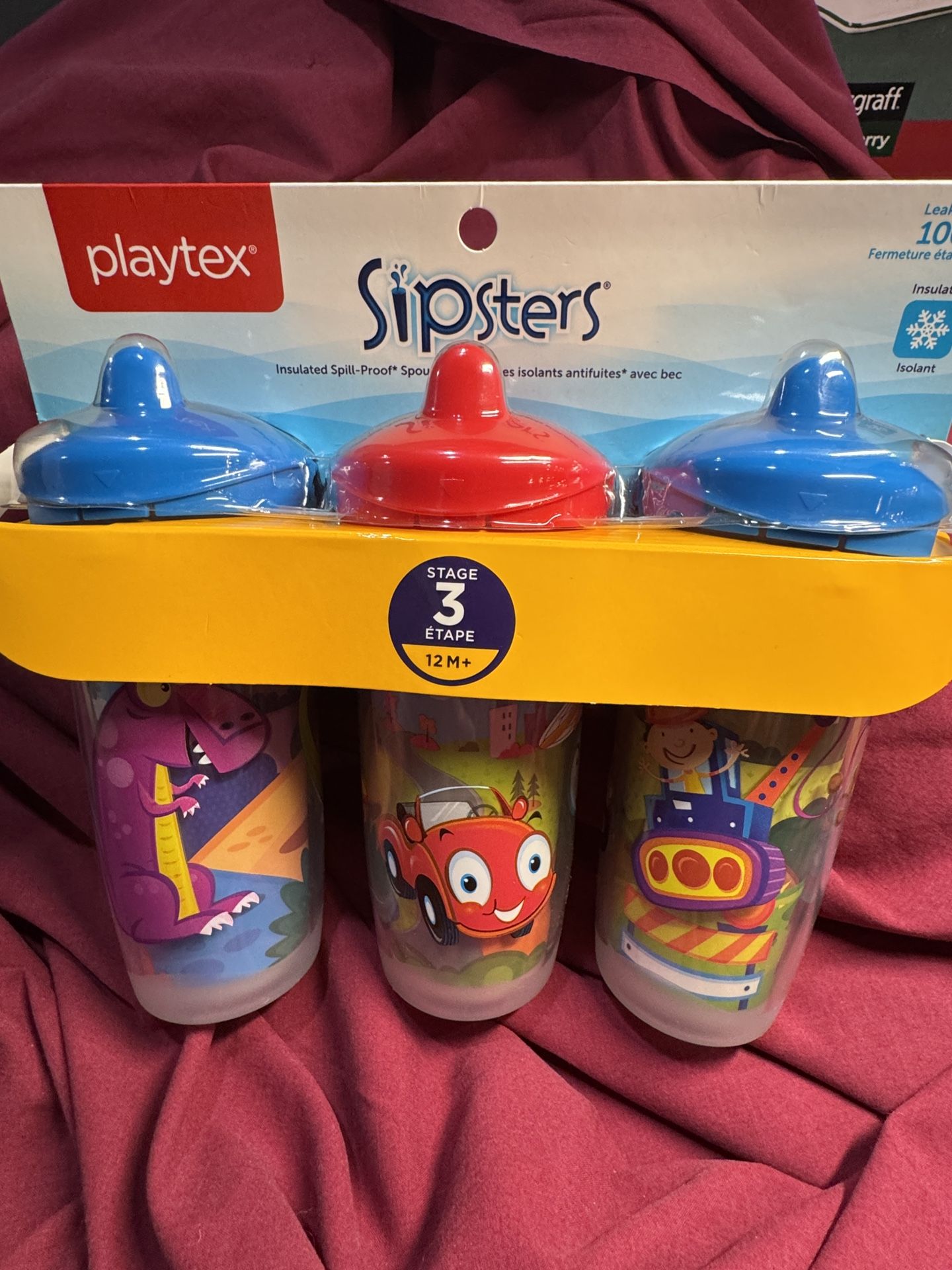 Playtex Sipsters Vibrant Red and Blue Insulated Spill & Leak Proof Cups