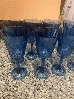 Blue plastic goblets