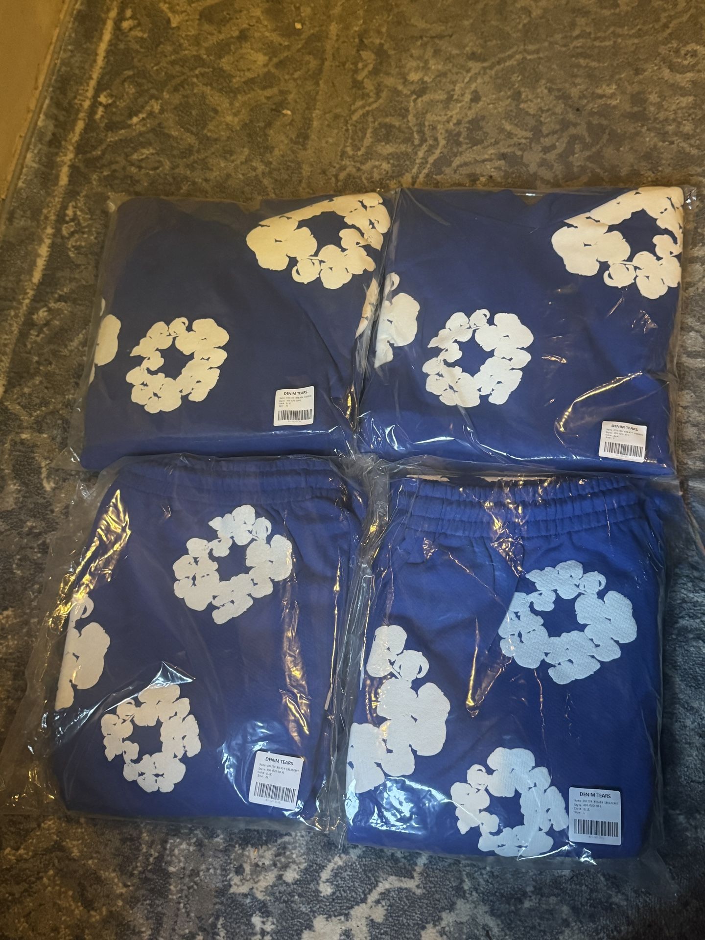 Denim Tears Blue Hoodie & Pants Set