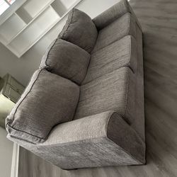 Long Grey Cloth Couch 