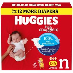 Huggies Little Snugglers Baby Diapers 136 Count, Newborn Size