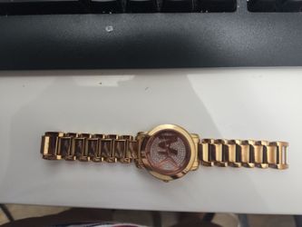 Michael Kors Rose Gold-Tone Logo Dial Watch