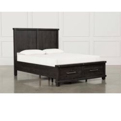Queen Espresso Farmhouse Bed  (Brand New) with brand new ZINUS mattress.