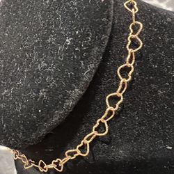 18k anklet heart