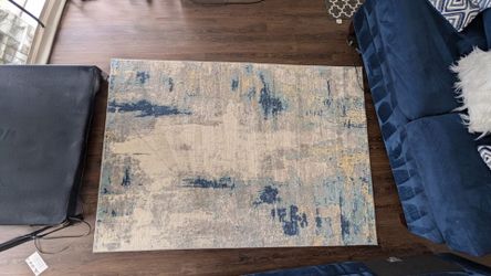 Living Room Blue and white Rug