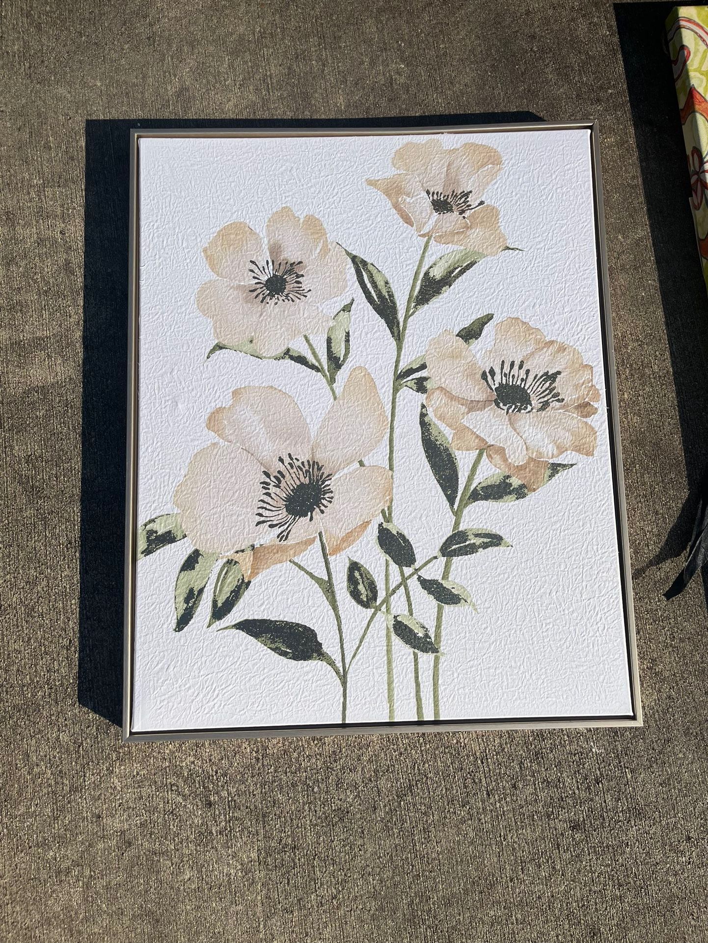 Champagne Framed Floral Photo