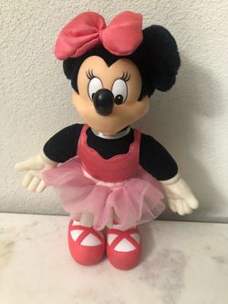 Vintage toy Disney Ballerina Minnie Mouse.  Size 10 inches tall.  Brand Applause.  Preowned very good condition.  Has been on display in a cabinet wit