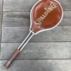 Vintage 1970s Spalding Tennis Racket Smasher 3 Made In USA 4 5/8 M with Head Cover