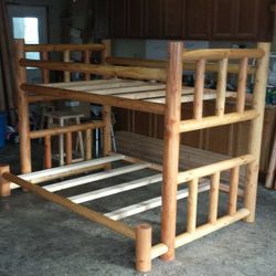 Twin Over Full Log Bunk Beds - Made To Order