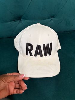 RAW White Snapback Baseball Cap