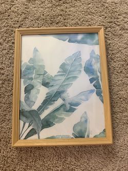 Framed Tropical Leaf Watercolor Wall Art