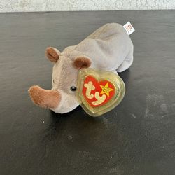 TY Beanie Baby Rhino Named Spike 