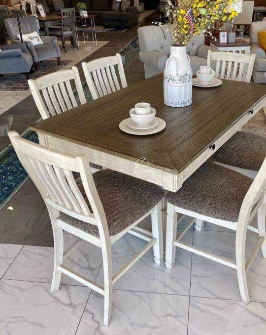 🌝Bolanburg Rectangular Dining Room Set👉Table and 6 Chair