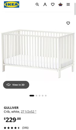 IKEA GULLIVER Crib, white, 27 1/2x52 "
