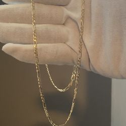 10k Fully Solid 3.5mm Figaro Chain Necklace 24 Inch 