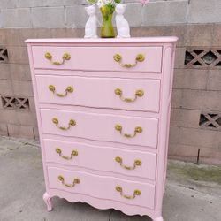Vintage Pink French Provincial Dresser