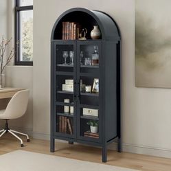 Black Rustic Arched Cabinet Dimensions 31.1"W X 15.8"D X 72"H brand new firm price $320 Assembly required