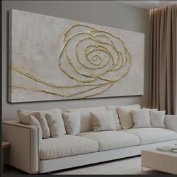Abstract Wall Art Pictures Contemporary Wall Hanging Decor Neutral Wall Print 29"x58" Wall Decorations for Living Room Dining Room