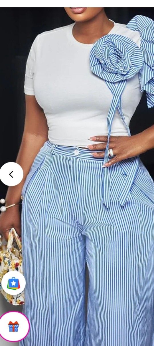 Blue/ White & Red/White Pinstripe Set