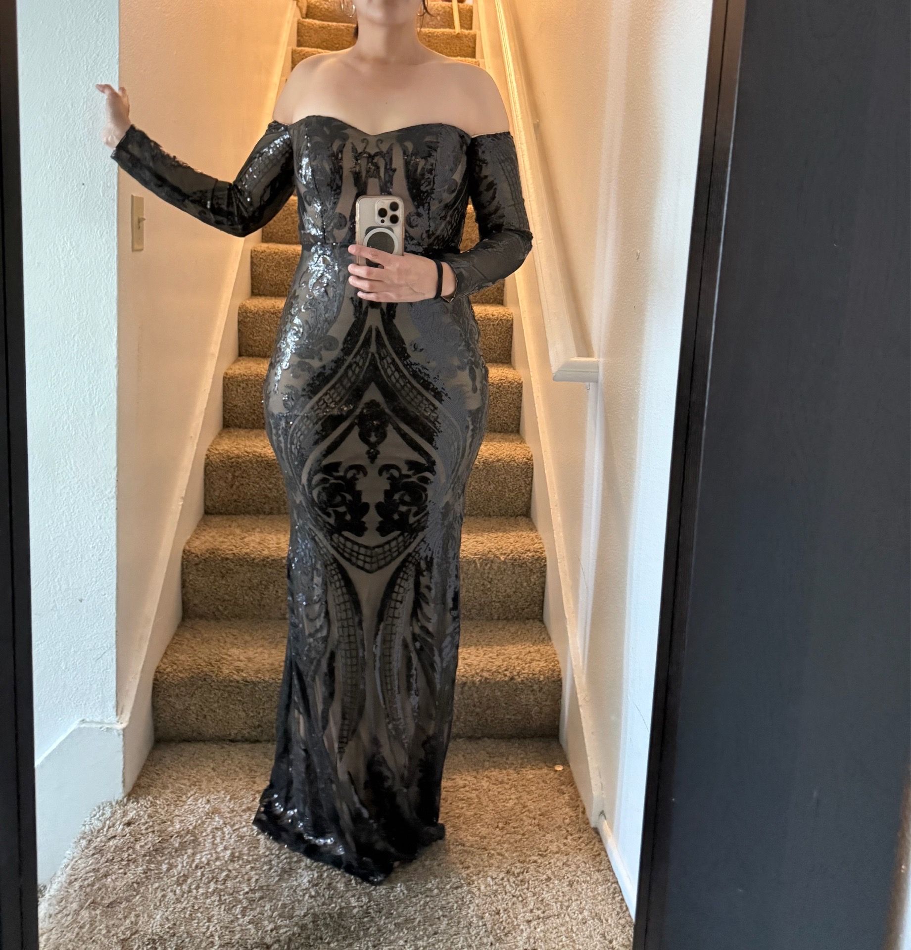 Night prom party black dress 🥰🥰🥰
