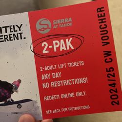 Sierra At Tahoe 2-pack Adult Lift Ticket 24-25