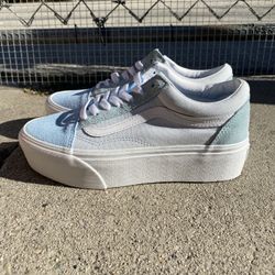 Blue Oldschool Platform Vans