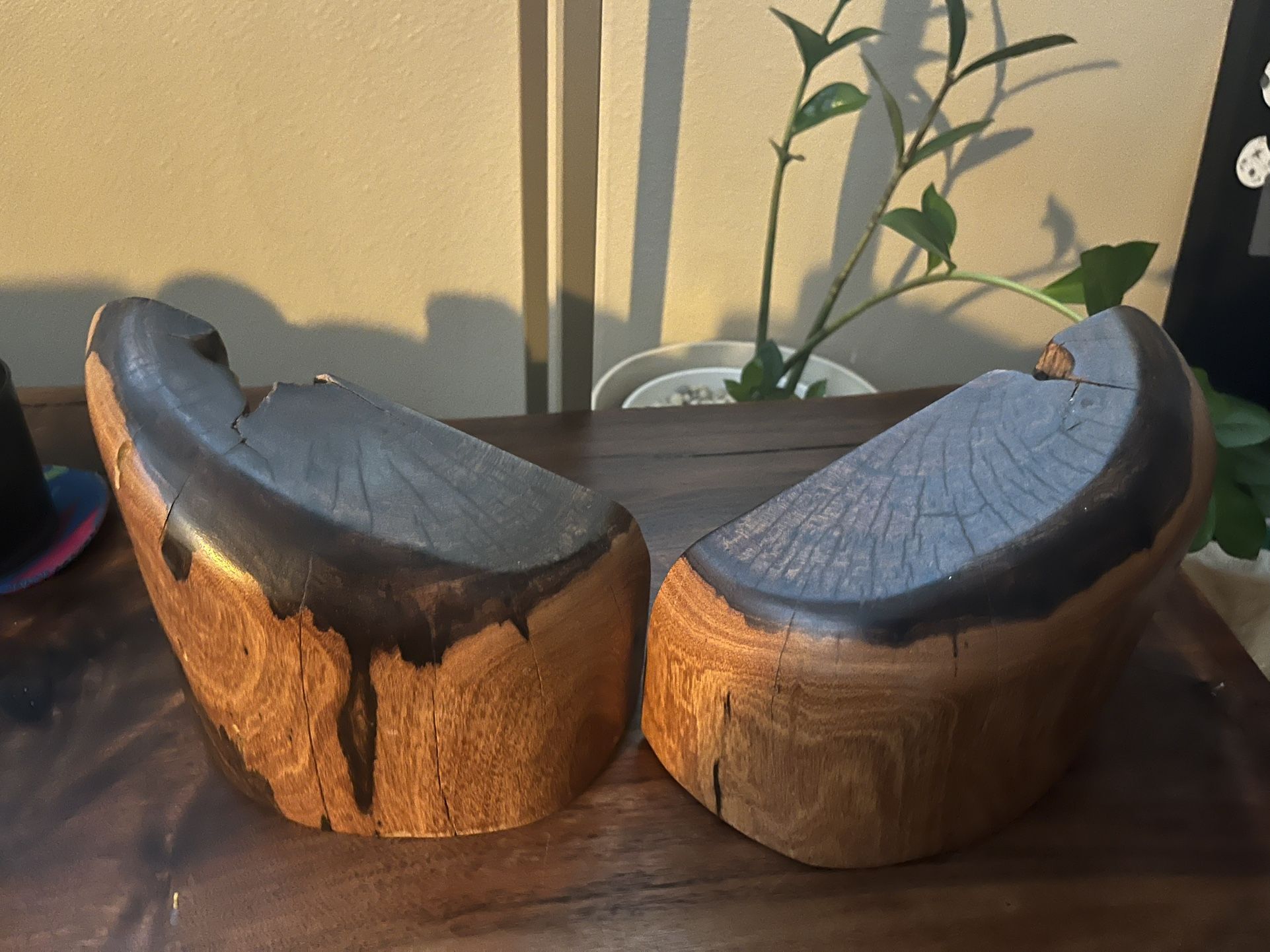 Antique Real Wood Book Ends
