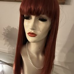 Beautiful  Stunning Red Wig With Bangs