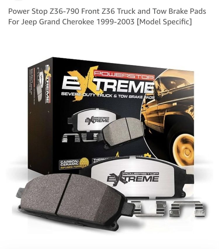 Power Stop Z36-790 Front Z36 Truck and Tow Brake Pads For Jeep Grand Cherokee 1(contact info removed) New
