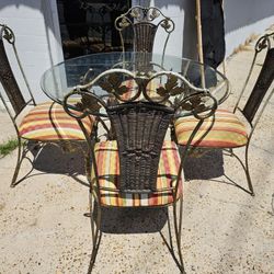 5pc Glass Table Dinette Set